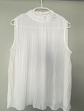 Bluse Plissee weiss neu Gr 40