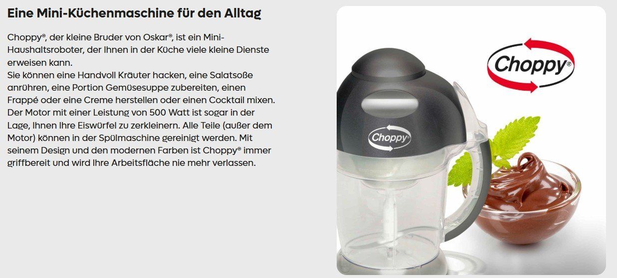 Elettrodomestici da cucina: Choppy Squality Grau - Mini-Küchenmaschine – Usato da Bülach venduto da Mcent