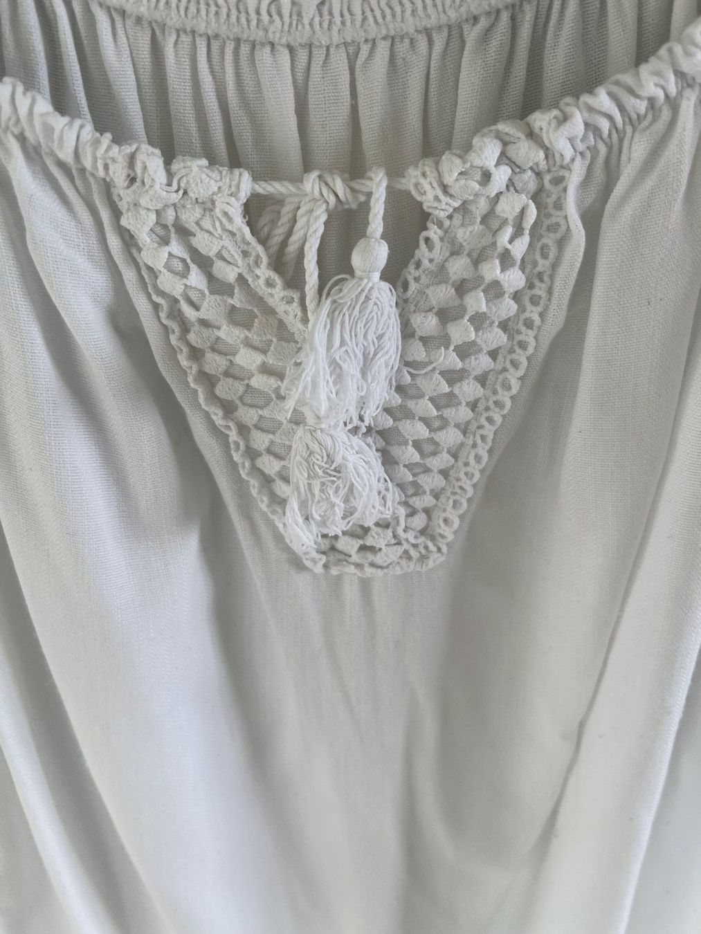 Camicette: Weisses Sommer Top mit Spitze, Gr. 44 – Usato da Ebmatingen venduto da Mistelu 1