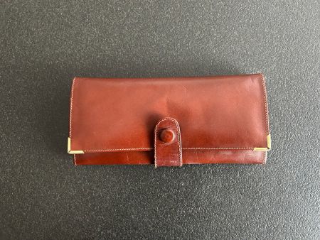 Elegantes Leder Portemonnaie Braun Vintage Stil 20cm