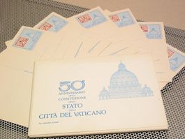 VATIKANPOST 6x Sonder Postkarte 50 Jahre Vatikanstaat NEU