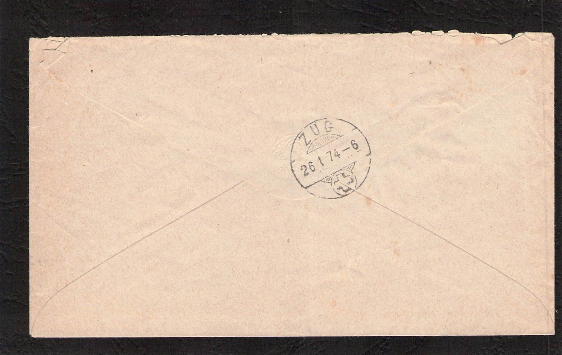 Tutti i francobolli: Tüblibrief , Stans NW , 26.l.1874 – Usato da Reichenburg venduto da ibiza18 1