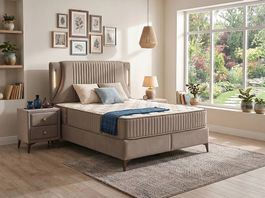 Bequemes und modernes Bett mit Matratze(120x200 bis 200x200)