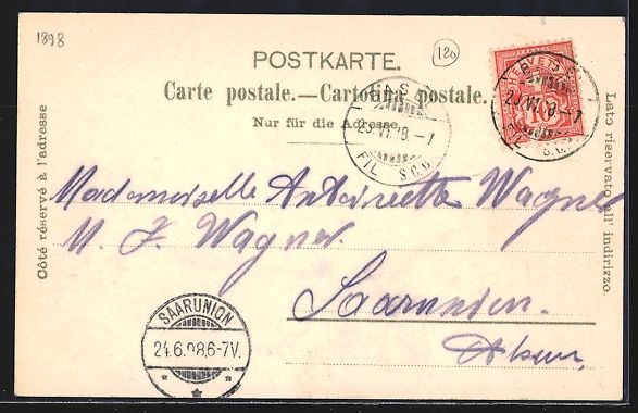 Cartoline postali: Litho Basel, Teilansicht mit Brücke, Ra – Usato da Berlin venduto da bartko-reher 1