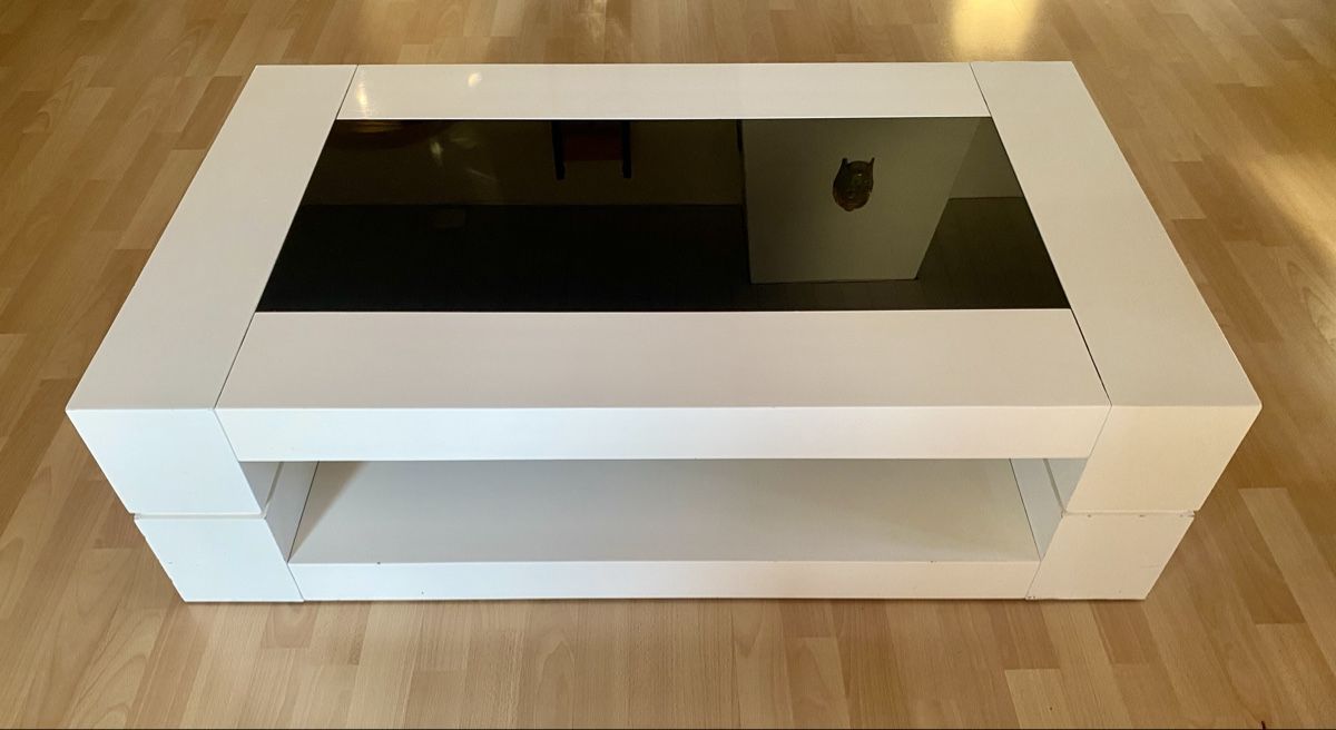 Tavoli: Salontisch weiss mit Glasplatte – Usato da Seuzach venduto da Kinnie01 2
