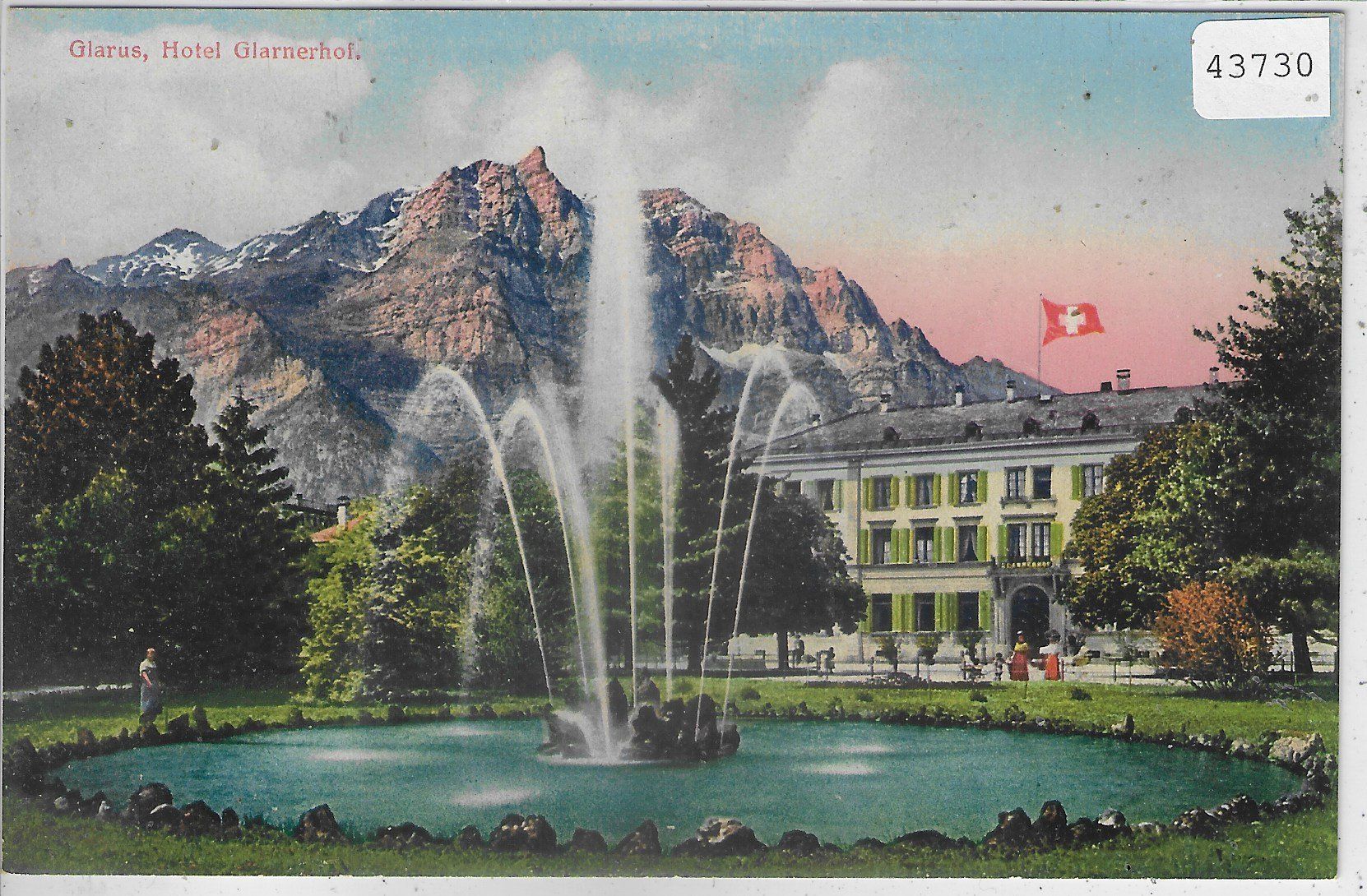 Cartoline postali: Glarus - Hotel Glarnerhof - Litho – Usato da Ettingen venduto da Kartenplanet