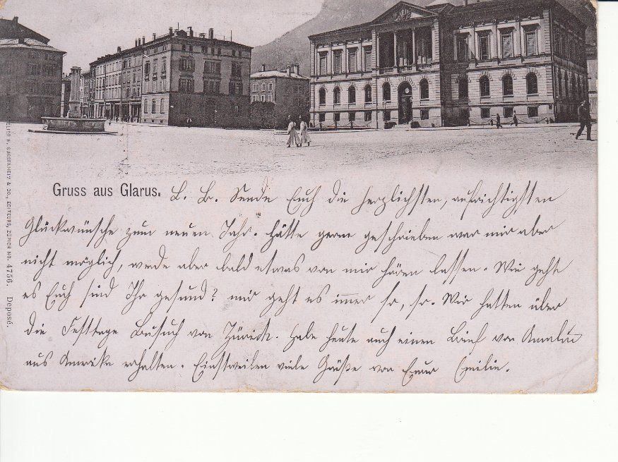 Ansichtskarten: Glarus 1901 – Gebraucht aus Bürglen TG von StampGraf