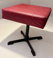 VINTAGE-HOCKER, 60ER, MID CENTURY, KUNSTLEDER, ROT