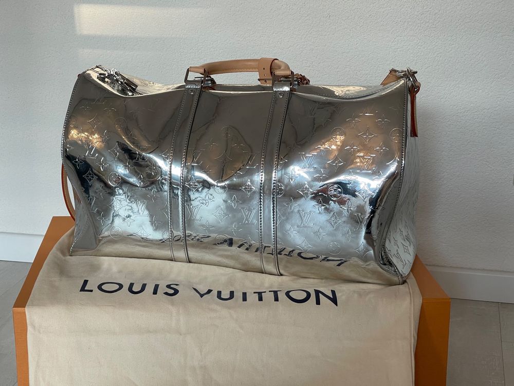 Louis Vuitton Virgil Abloh Miroir Silver Monogram Mirror Keepall  Bandouliere at 1stDibs