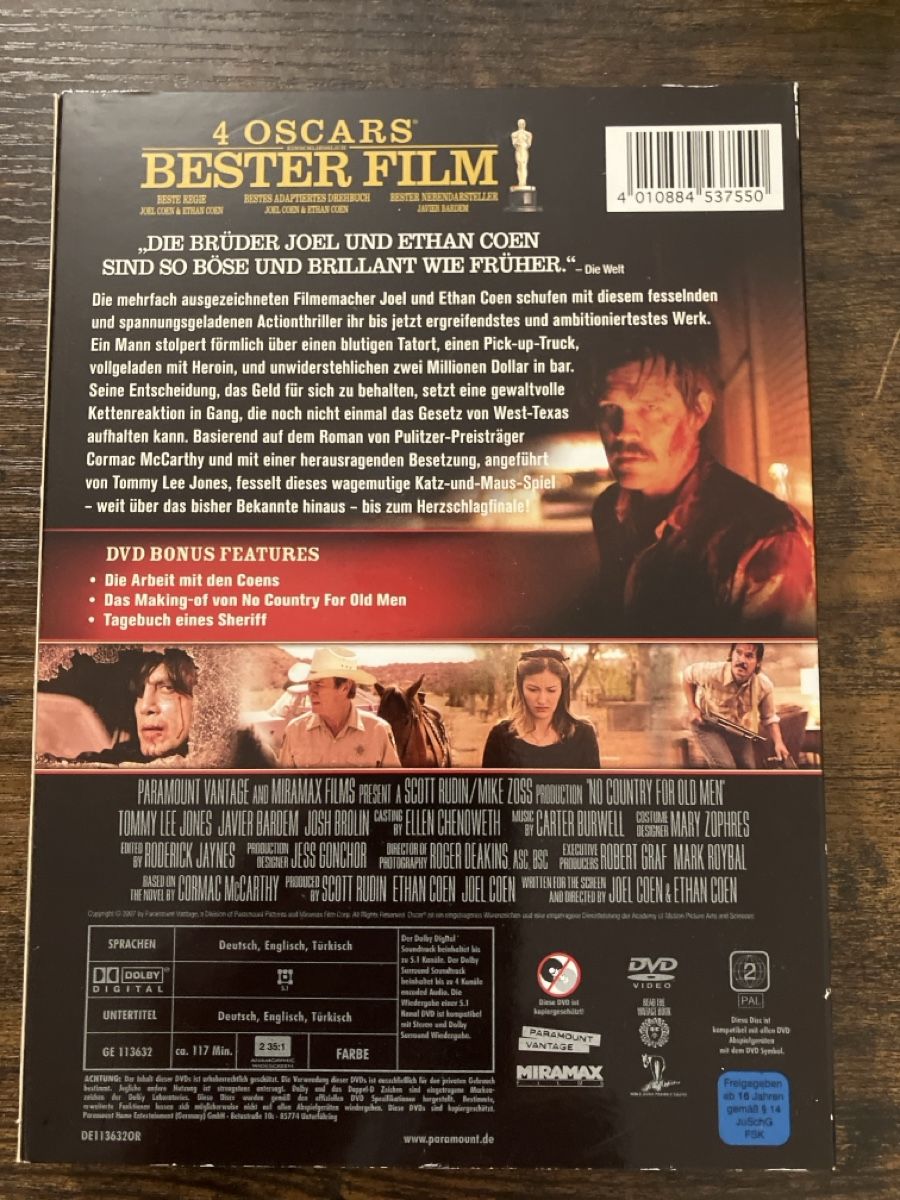Tutti i DVDs: No Country for Old Men DVD – Usato da Glarus venduto da Jhuber78 1
