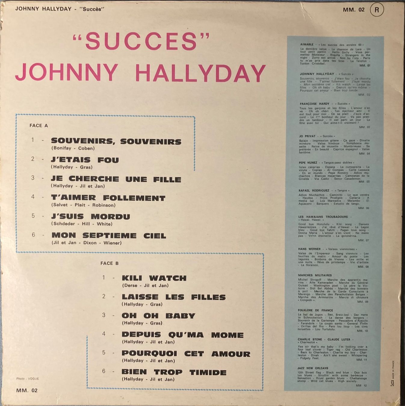Schallplatten: JOHNNY HALLYDAY - "SUCCÈS" – Gebraucht aus Poliez-Pittet von Newtown-Records 1