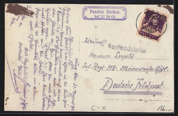 Cartoline postali: AK Murg, Pension Buchen mit Garten – Usato da Berlin venduto da bartko-reher 1
