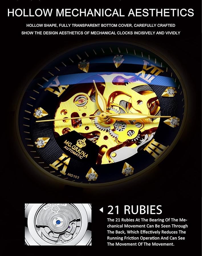 Orologi: ORKINA Automatic Skeleton 44mm - Blue dial - Dark blue strap – Nuovo (secondo la descrizione) da Le Mont-sur-Lausanne venduto da LycaGallery 9