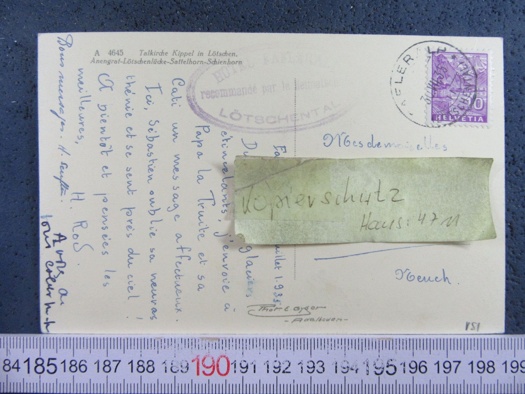 Cartoline postali: TALKIRCHE KIPPEL IN LÖTSCHEN VS AK 1935 – Usato da Ettingen venduto da Hausi4711 1