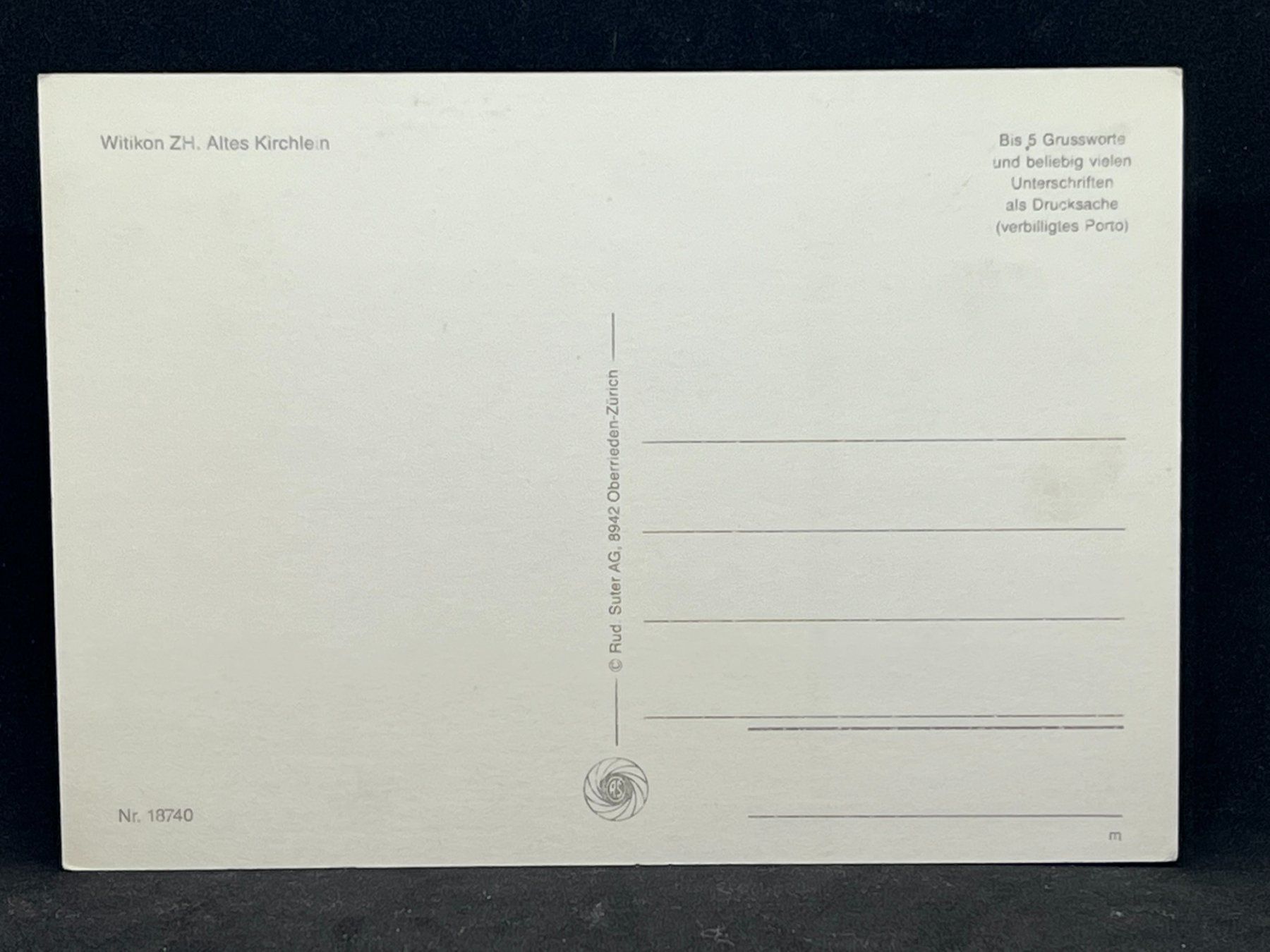 Cartoline postali: Witikon ZH, Altes Kirchlein – Usato da Widnau venduto da Brusi9 1