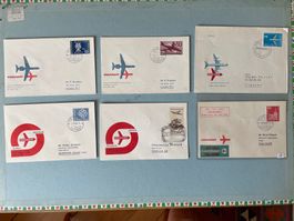 13 FDCs Swissair Erstflüge 1960