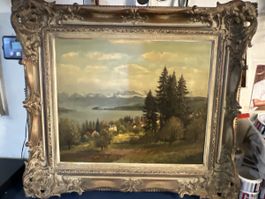 Gemälde Zürichsee b. Mönchhof-Kilchberg, E. Frei 1948!