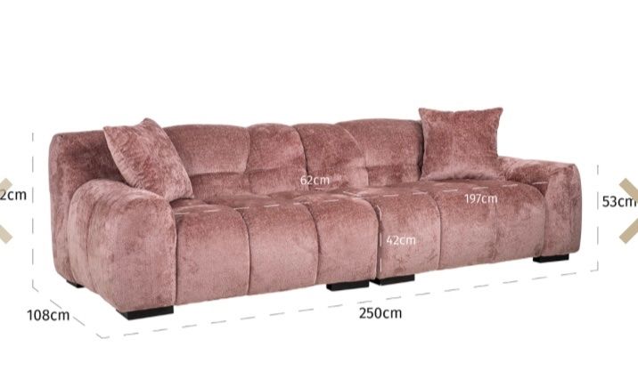 Divani: RICHMOND INTERIORS**Sofa Charelle rose chenille – Nuovo e nell'imballaggio originale da Ruswil venduto da Miami-2026 2