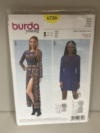 Patron Burda Robe Femme Vintage Neuf 6720 T 32-42