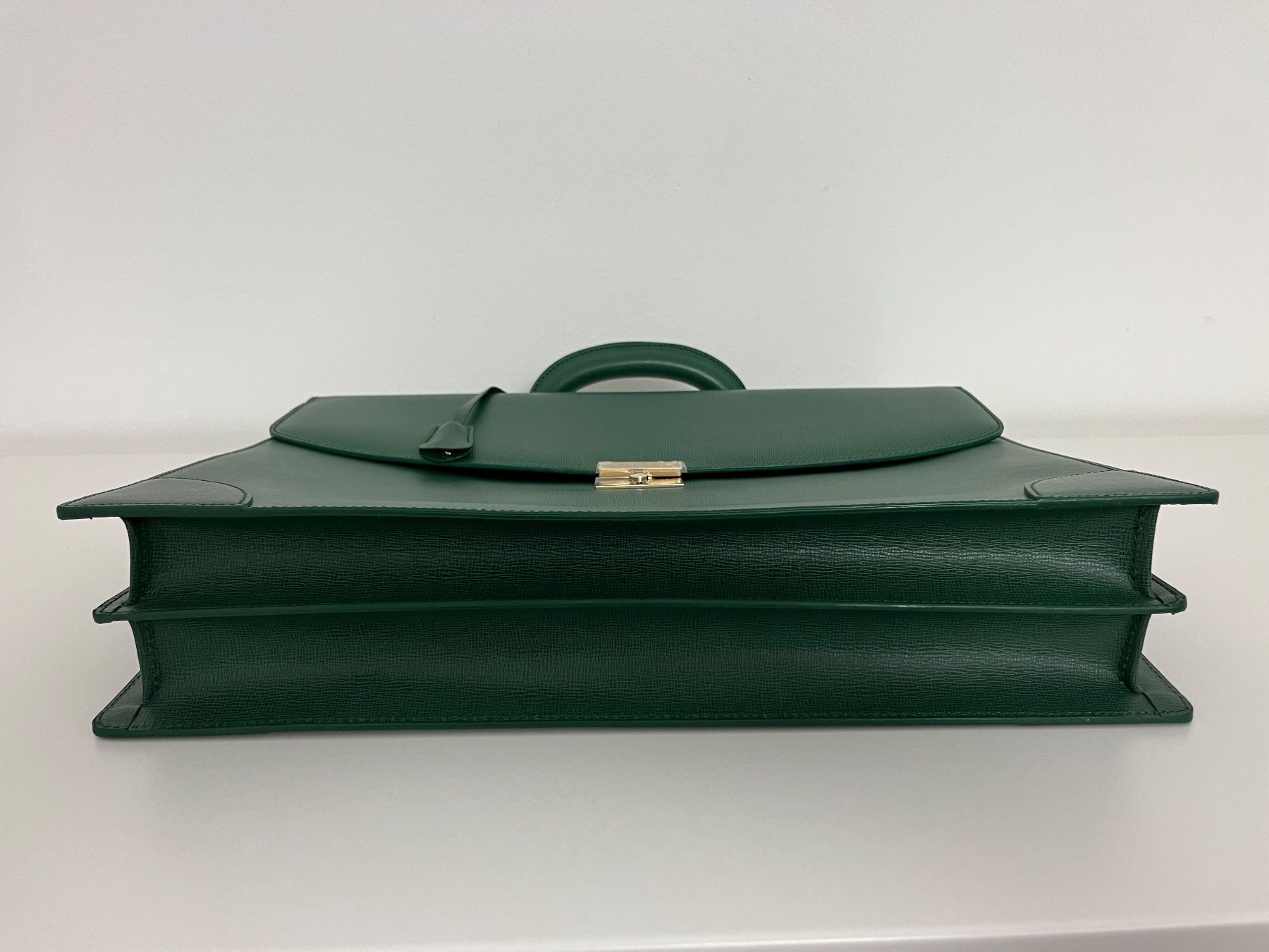 Valigie & Borse: VALEXTRA ROLEX green leather briefcase gold plated locking – Usato da Lugano venduto da LVC 3