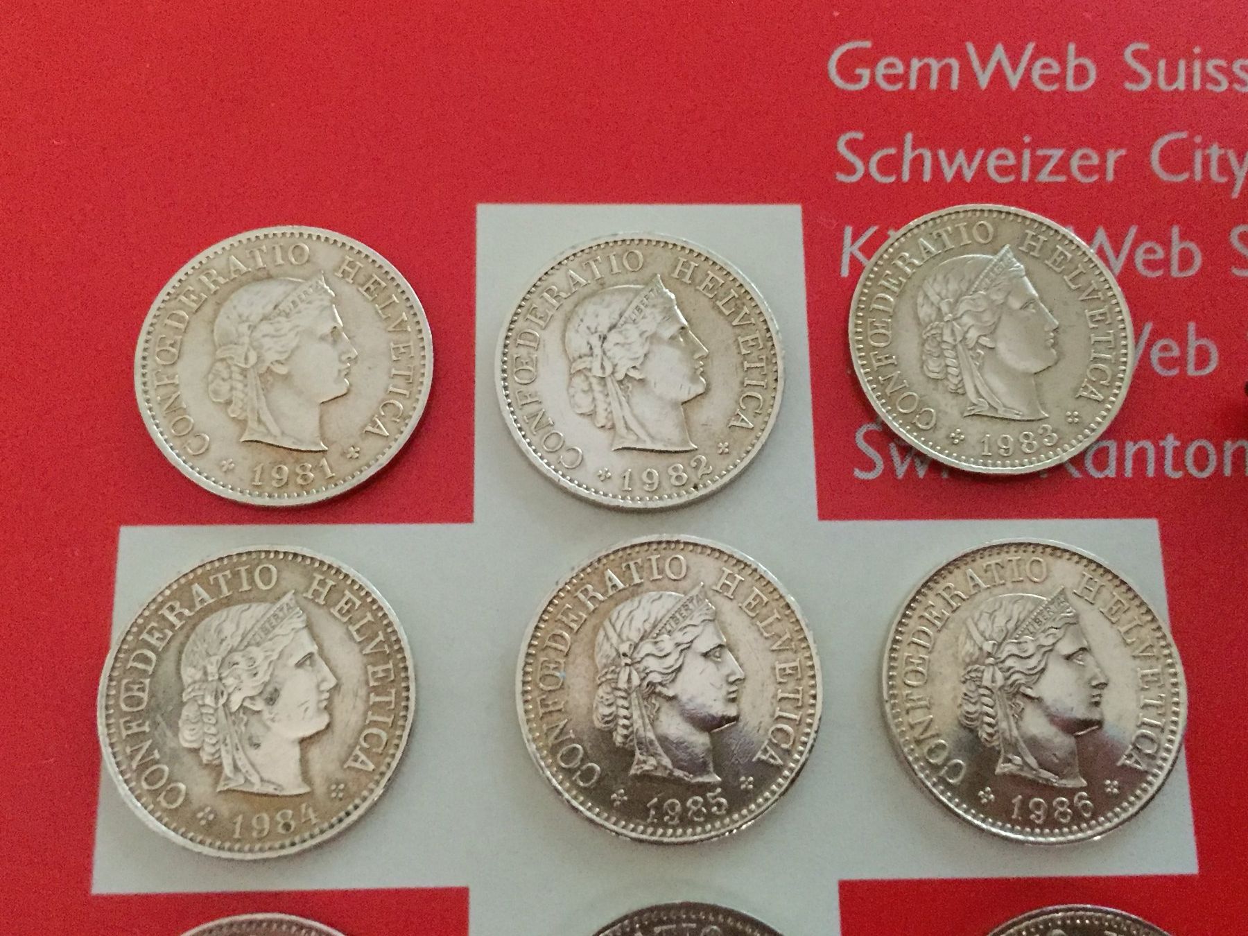 Tutti le monete: 5 Rappen 1981 - 1989 komplett – Usato da Elsau venduto da herbybay 1