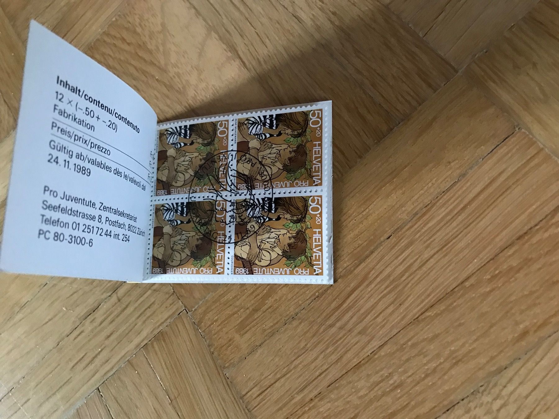 Alle Briefmarken: Pro Juventute Markenheftchen 1989. ET – Gebraucht aus stäfa von brandy66 1