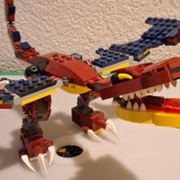 Lego Drache, rot/blau, gut erhalten