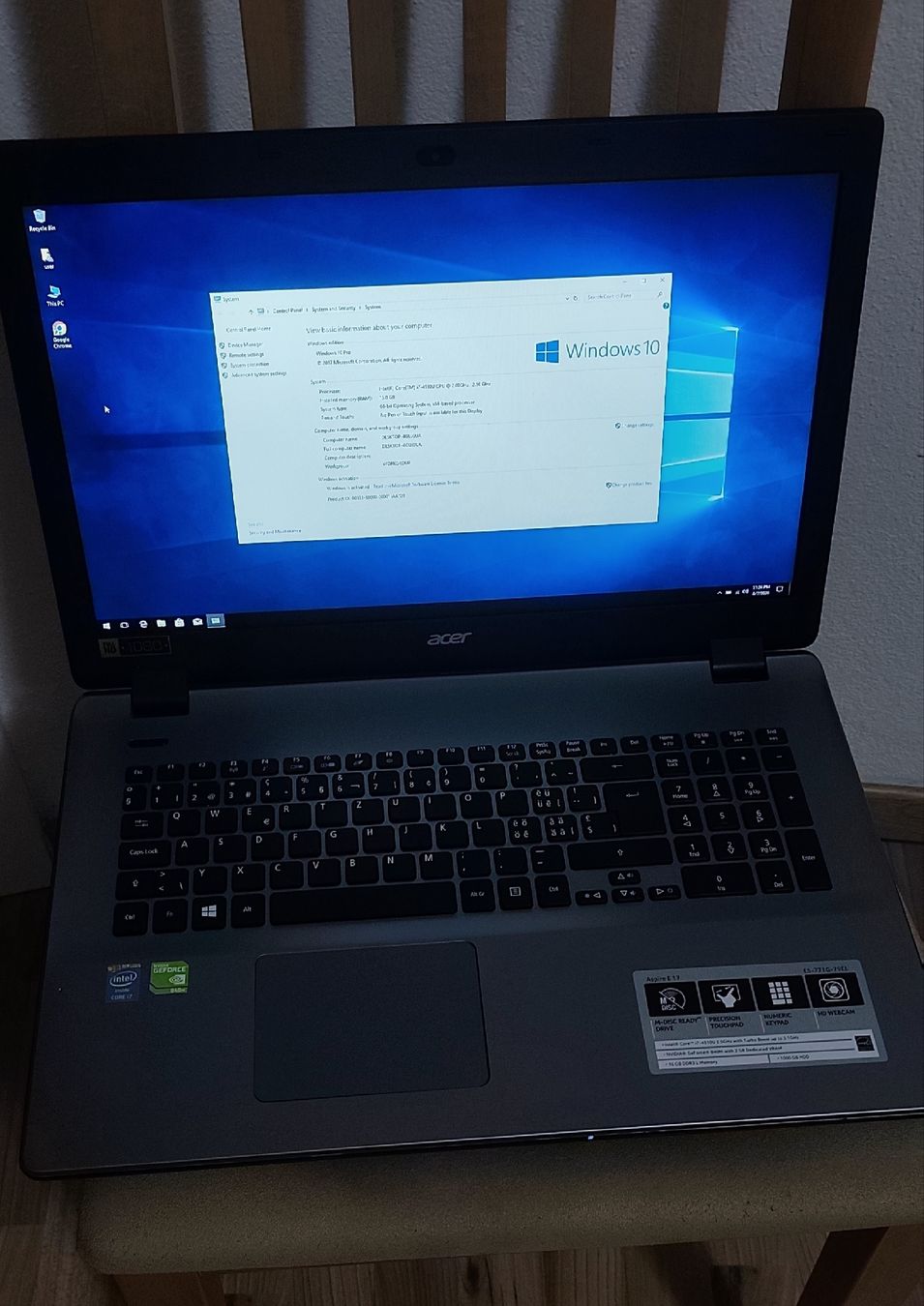 Acer Notebook: ACER ASPIRE E17 – Usato da Pedrinate venduto da ipe_bgt7 4