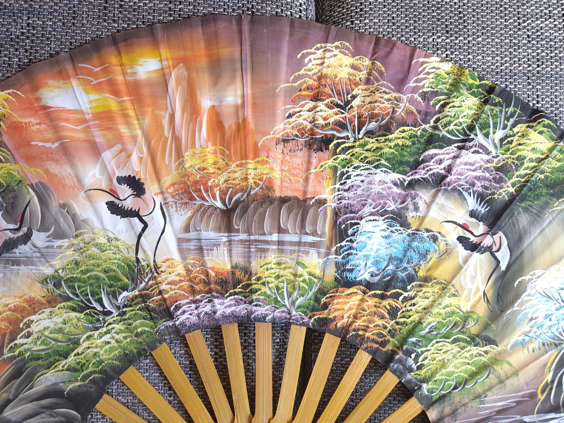 Tutte le decorazioni: Vintage Asian Folding Wall Fan Decor Hand Painted – Usato da Rhäzüns venduto da geo_6ghz