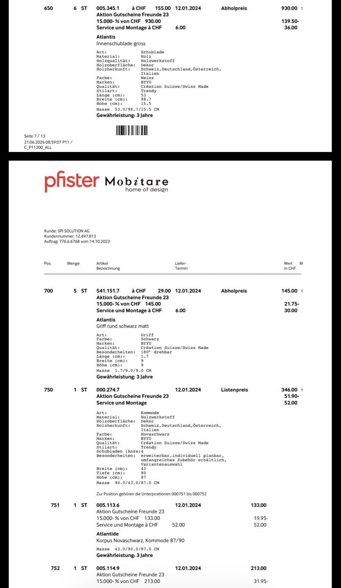 Schränke: PFISTER Möbel neuwertig – Neu (gemäss Beschreibung) aus Cham von Sreten85 7