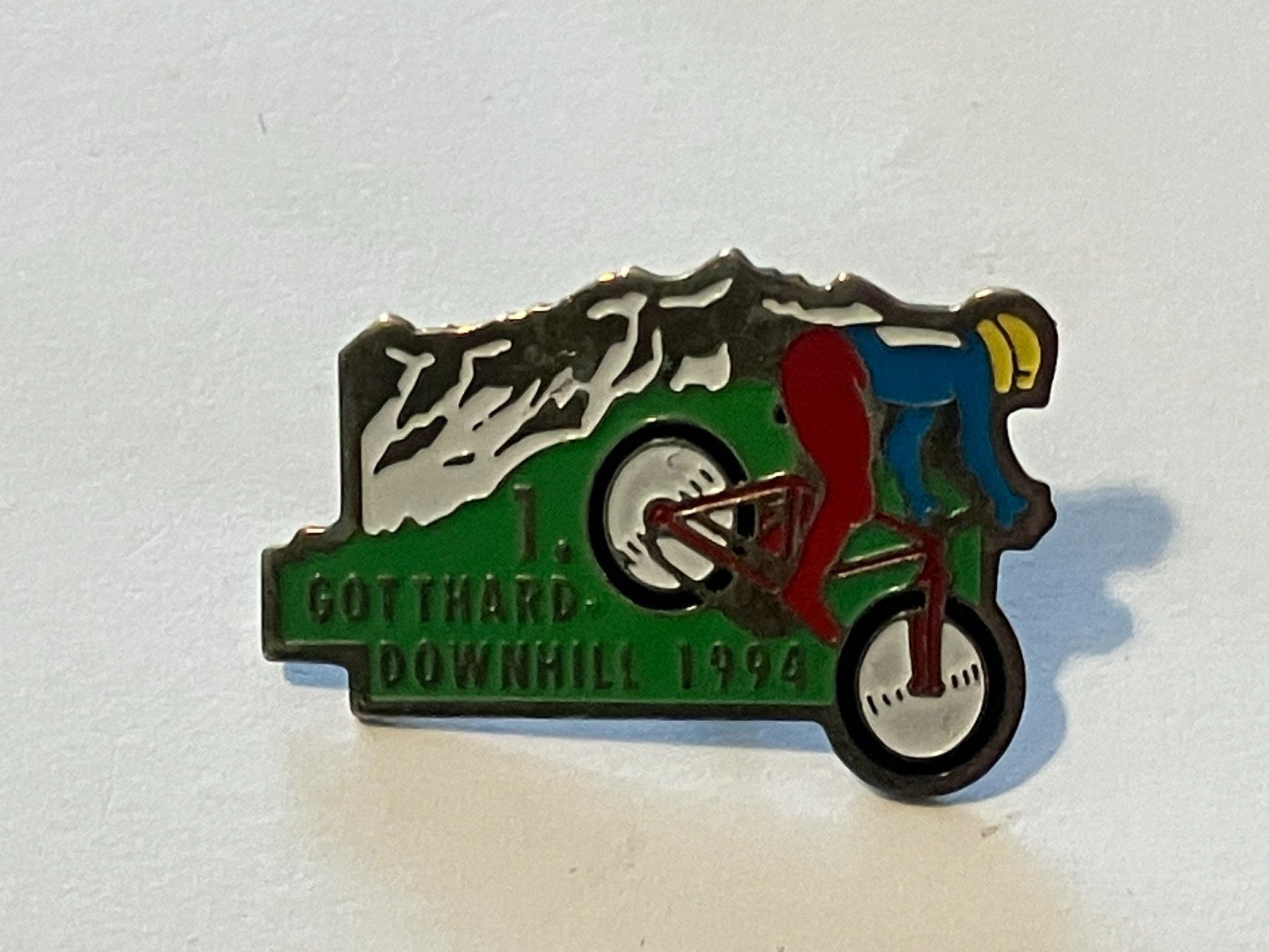 Plaketten & Abzeichen: 1 Pin Gotthard Downhill 1994 – Gebraucht aus Basel von djwwpp