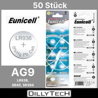 Eunicell AG9, SR936, LR45 Knopfzellenbatterie – 50 Stk