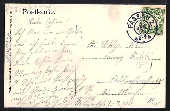 Cartoline postali: AK Passau, Briefträger, Stadtpanorama – Usato da Berlin venduto da bartko-reher 1
