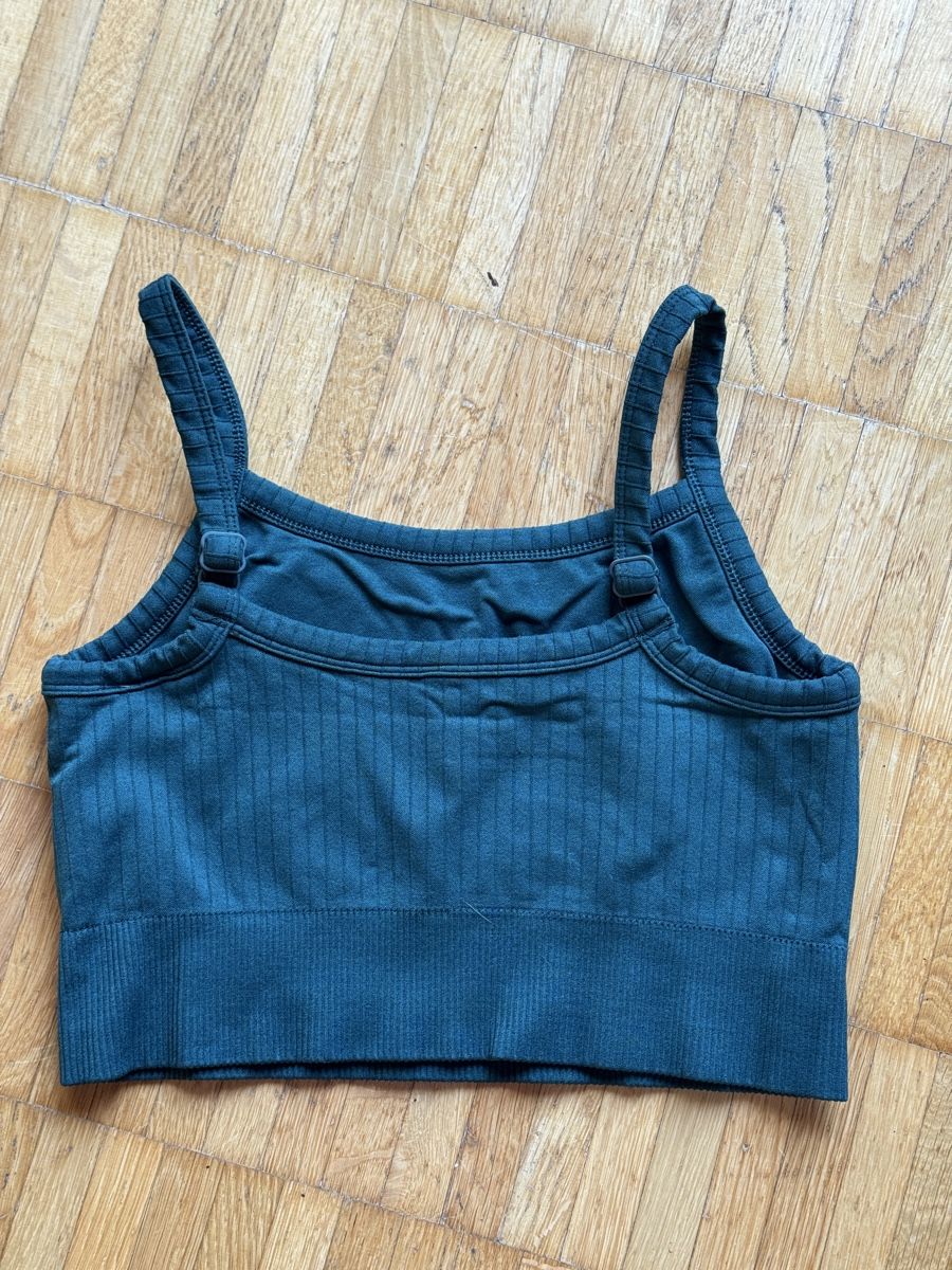 Top: Turquoise Ribbed Cropped Tank Top size S – Usato da Effretikon venduto da expiredrice 1