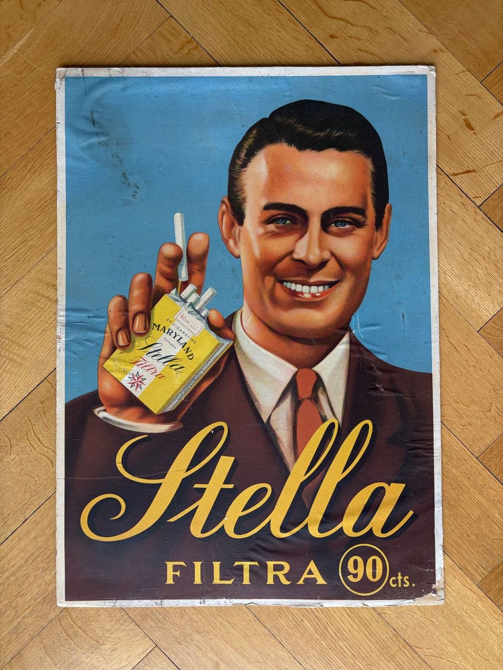 Insegne: Vintage Stella Filtra Zigaretten Kartonschild – Usato da Zürich venduto da Stuchi1 3