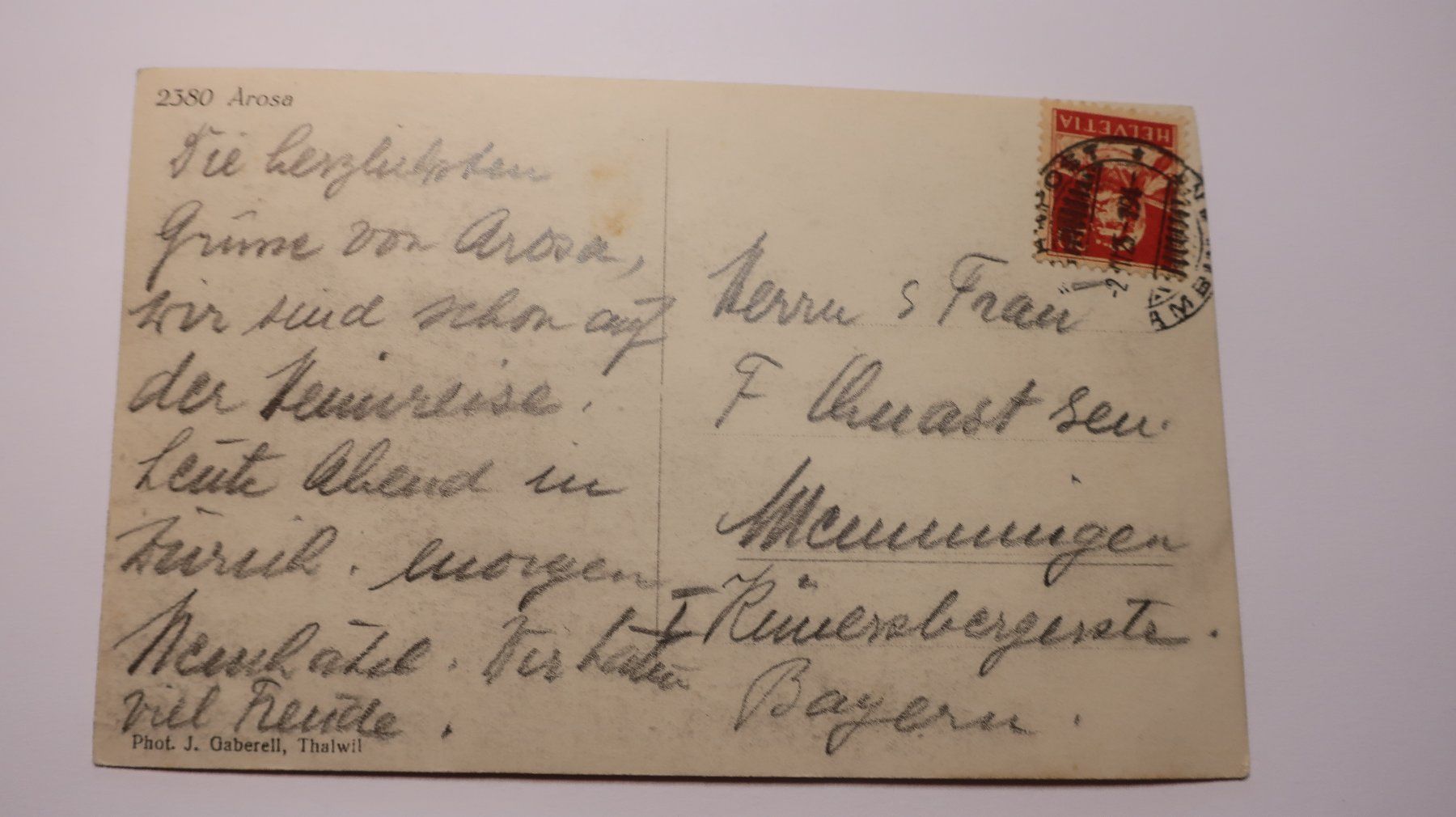 Ansichtskarten: Arosa 1925 – Gebraucht aus Cormoret von Pascalll2001 2
