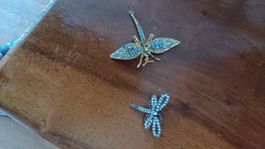 2xElegante Libellen Broschen, Schmuck, Vintage, Sommer De...