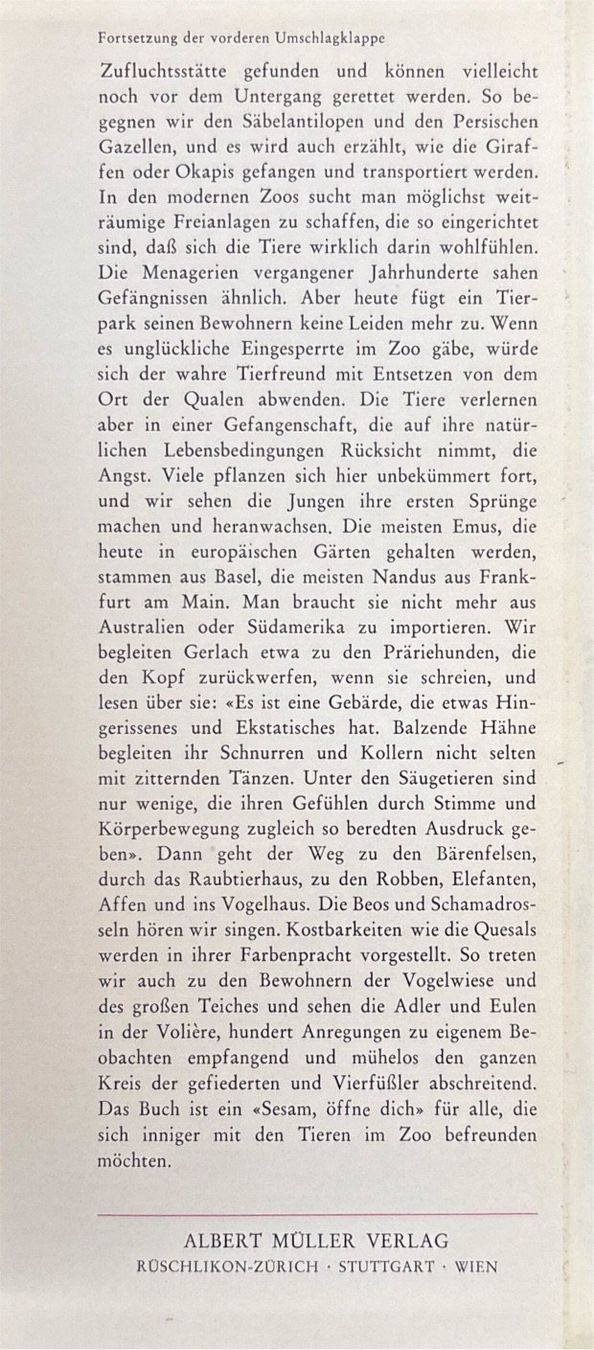 Libri: Gerlach Richard, Mein Zoo-Buch – Usato da Sarnen venduto da Livres 2
