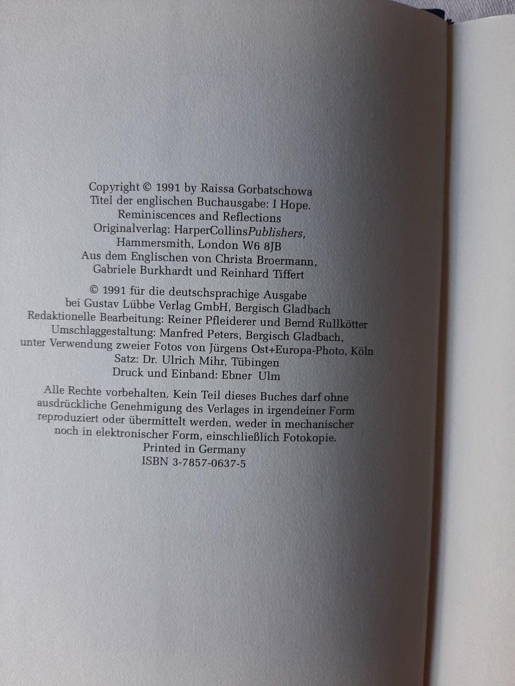 Libri: Raissa Gorbatschowa: Leben heisst hoffen – Nuovo (secondo la descrizione) da Basel venduto da kouki51 3