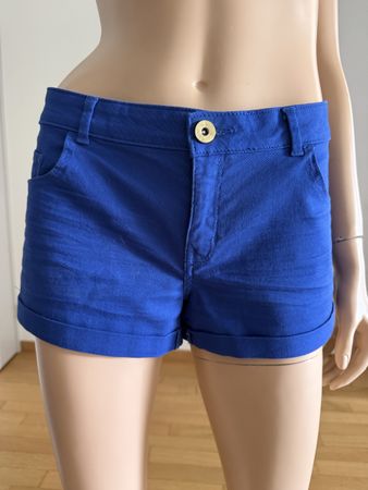 H&M Damen Shorts Gr. 40 blau kurze Hose Damenshorts Sommer