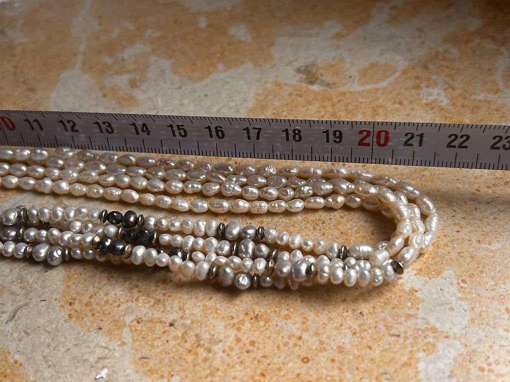 Catenine: Feine Perlenkette zart (mit hämatith) 80cm – Usato da Basel venduto da bellespirit 1
