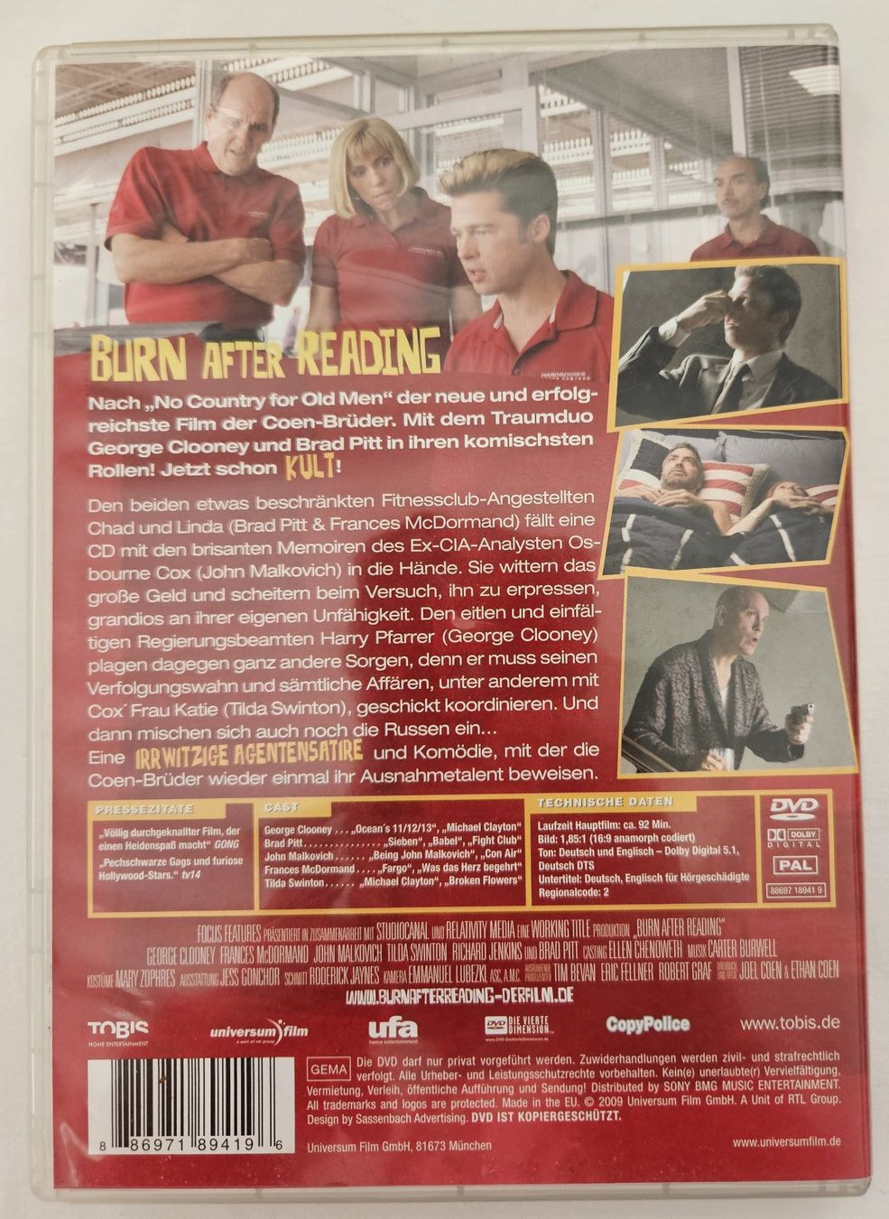 Tutti i DVDs: DVD Burn after reading – Usato da Zetzwil venduto da Power4 1