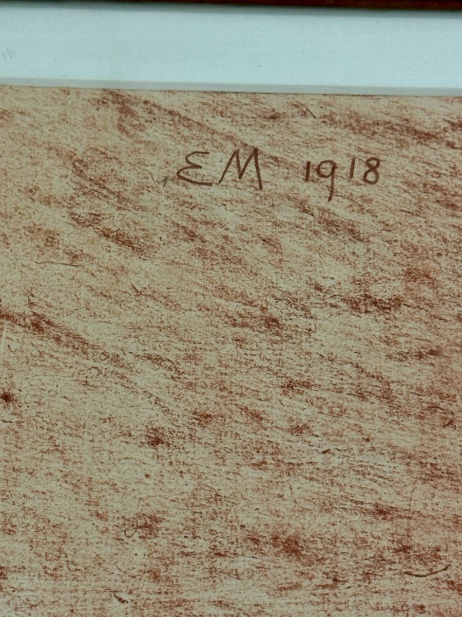 Dipinti: Portrait sanguine, monogramme EM 1918. – Usato da Genève venduto da Tom6 3