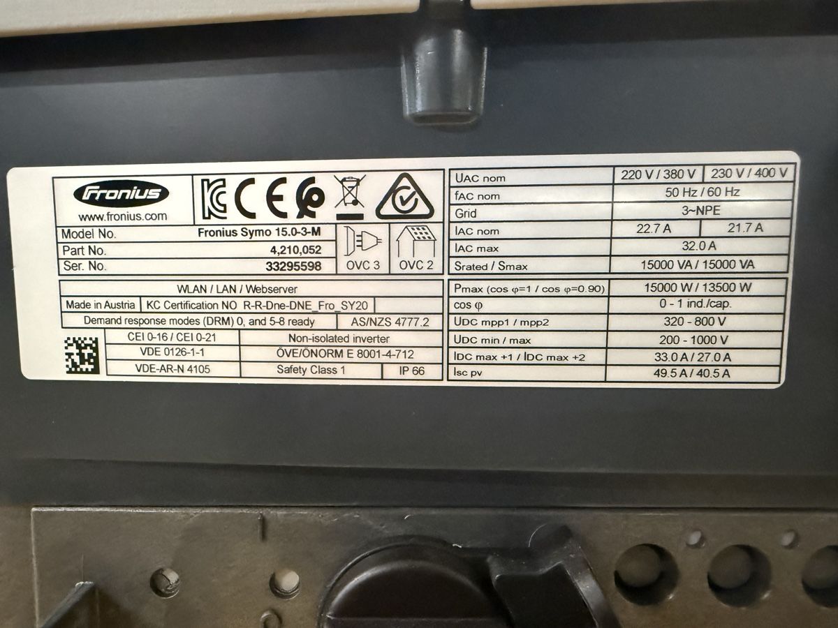 Fronius Inverter: Fronius Symo 15.0-3-M Wechselrichter – Usato da Russikon venduto da Danielr5310 3