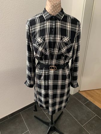 Pepe Jeans Hemdkleid Gr.M, schwarz/weiss kariert, neu!