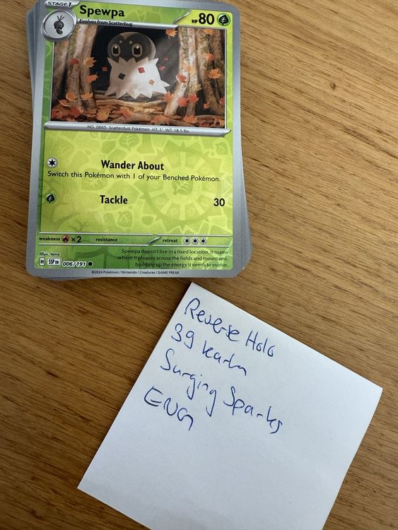 Pokémon Cartes à collectionner: Surging Sparks Pokemon Reverse Holos 39 – Neuf (Voir description) à Oberengstringen par sigurros