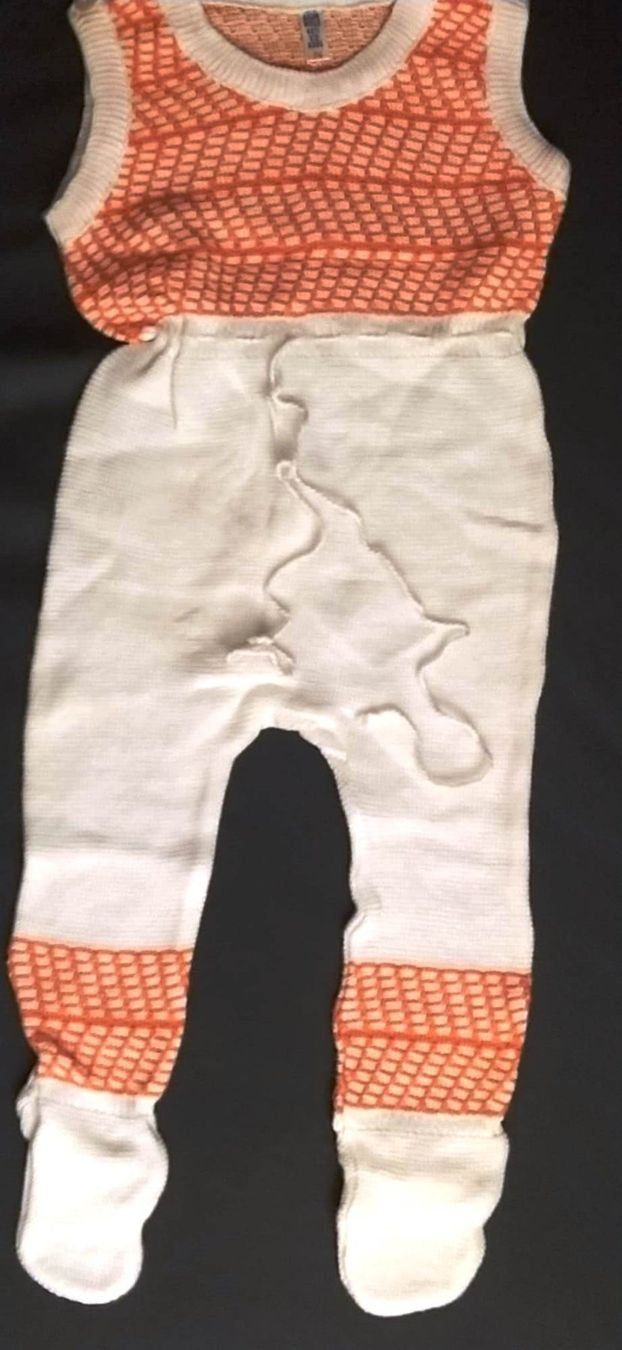 Pagliaccetti: Strampler, gestrickt in Weiss/Orange – Nuovo e nell'imballaggio originale da Zürich venduto da 1-2-3-Kaufen 1