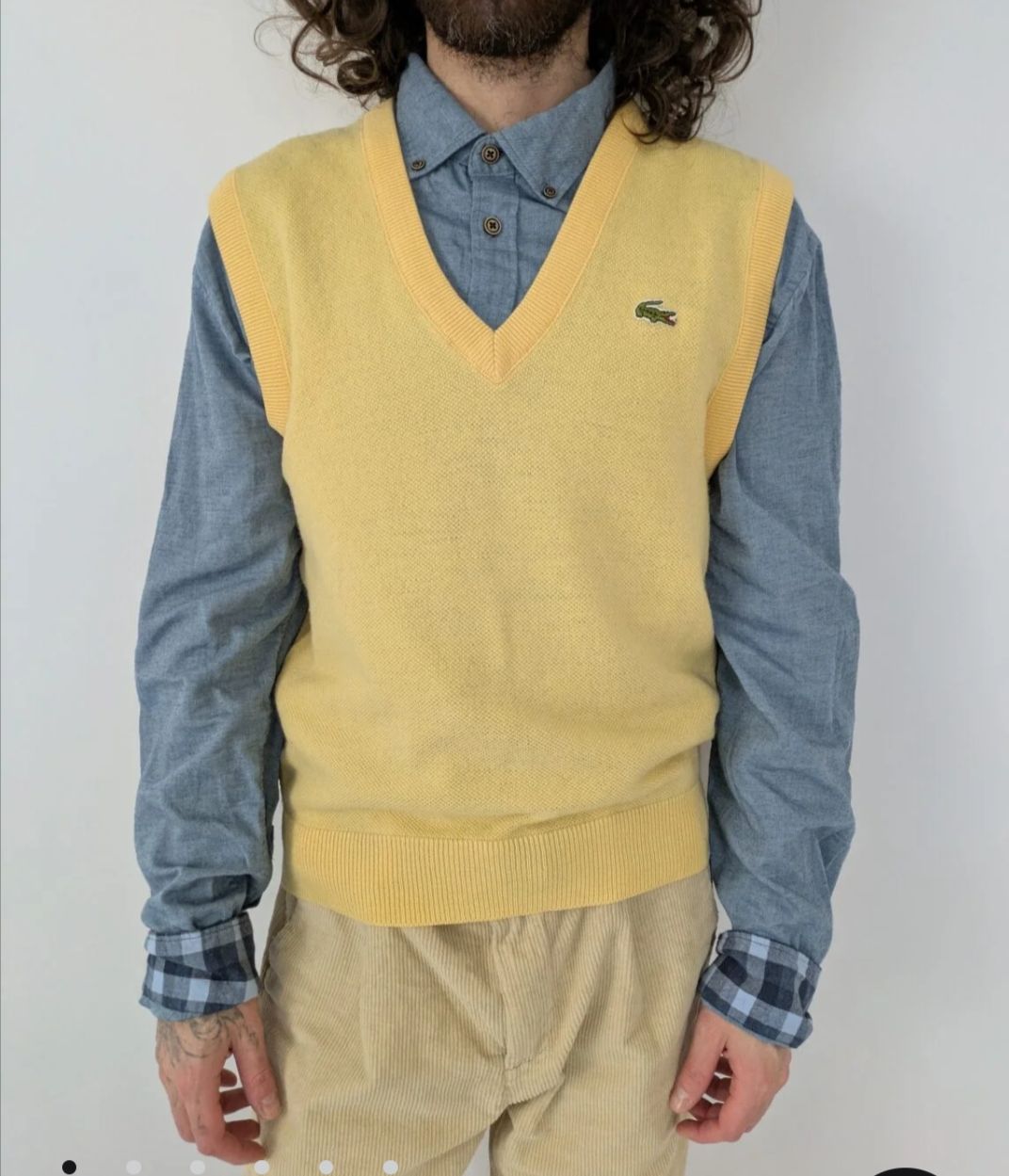 Lacoste Gilet & Giacche: Strickweste Lacoste gelb V-Ausschnitt S – Usato da Rorschach venduto da joh_v2y2