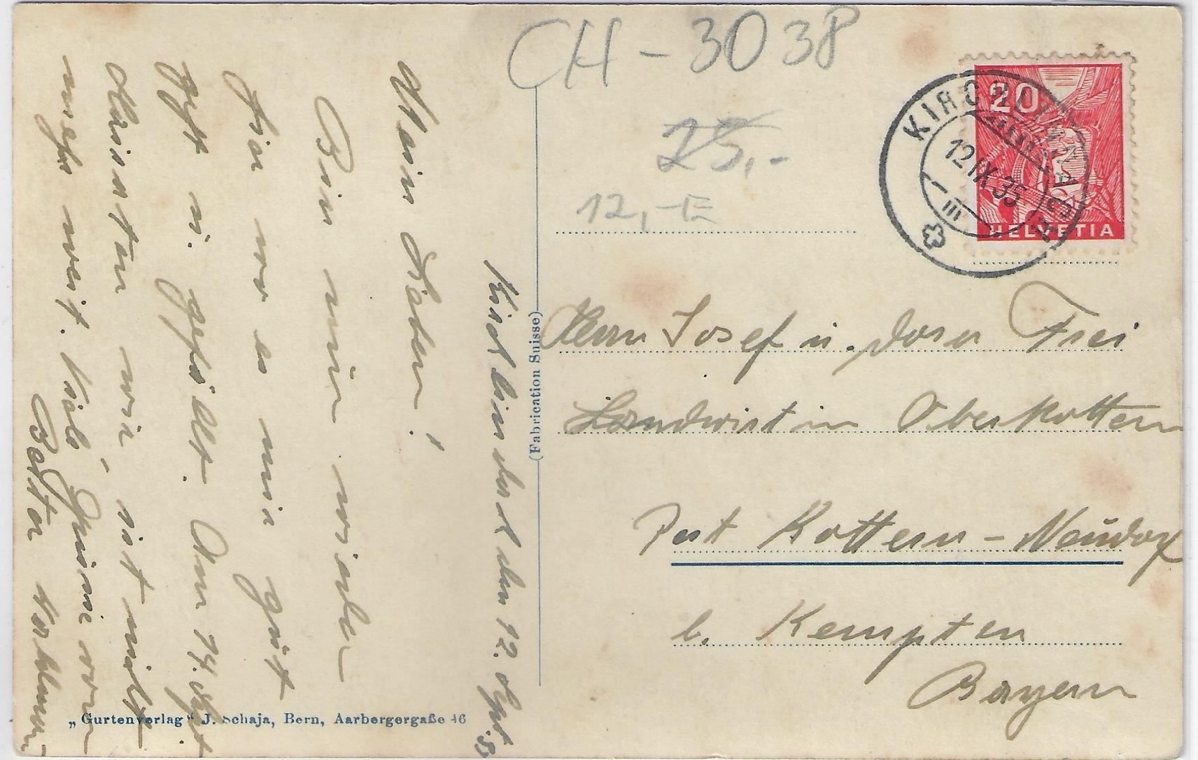 Cartoline postali: Kirchlindach - Generalansicht – Usato da Ettingen venduto da Kartenplanet 1