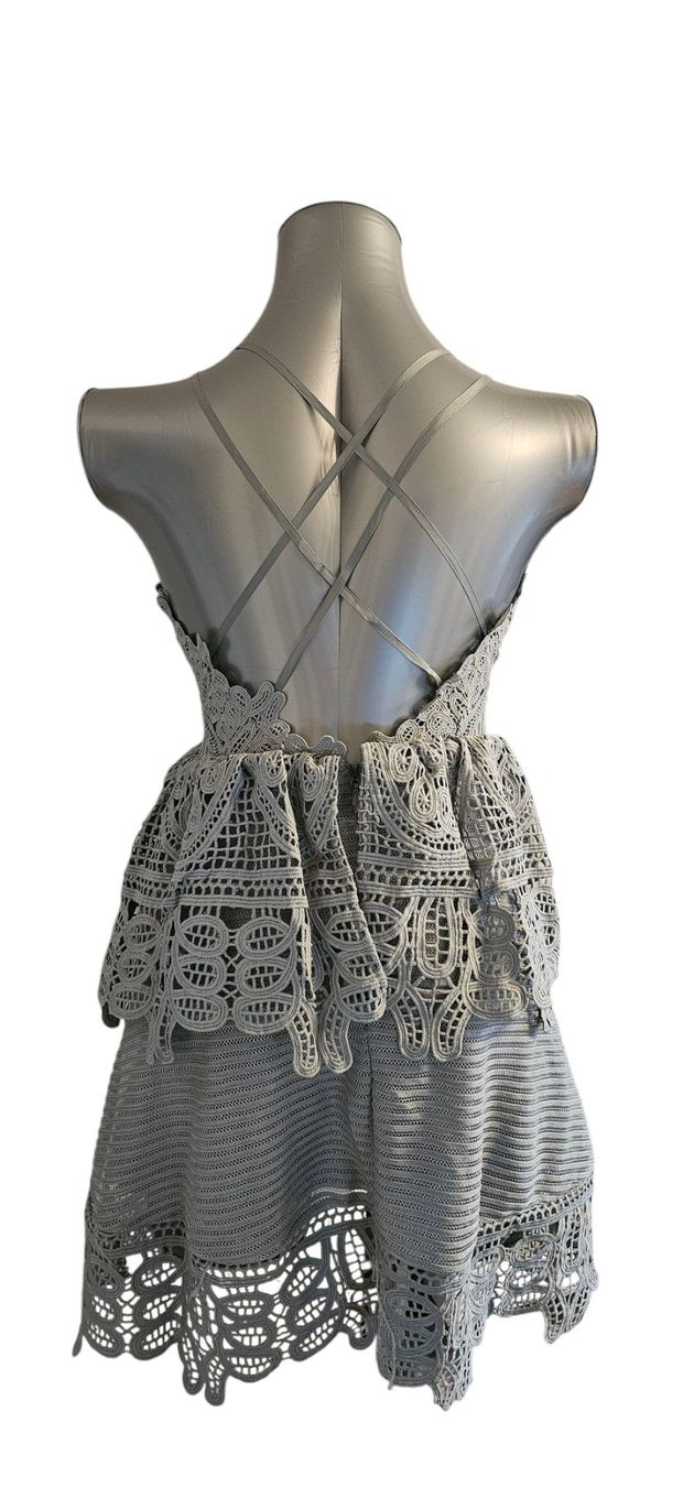 Vestiti: Spitzenkleid grau Gr. M – Usato da Langenthal venduto da SecondChanceShop 2